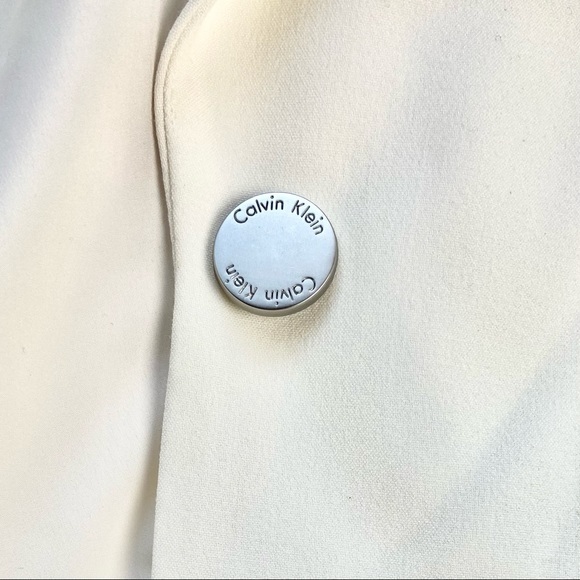 NWT Calvin Klein Two Button Ivory Lux Blazer - Picture 7 of 7